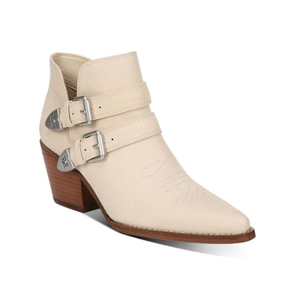 SAM EDELMAN Shoes - NWT SAM EDELMAN Womens Beige Windsor Toe Block Heel Leather Western Boot 10 M
